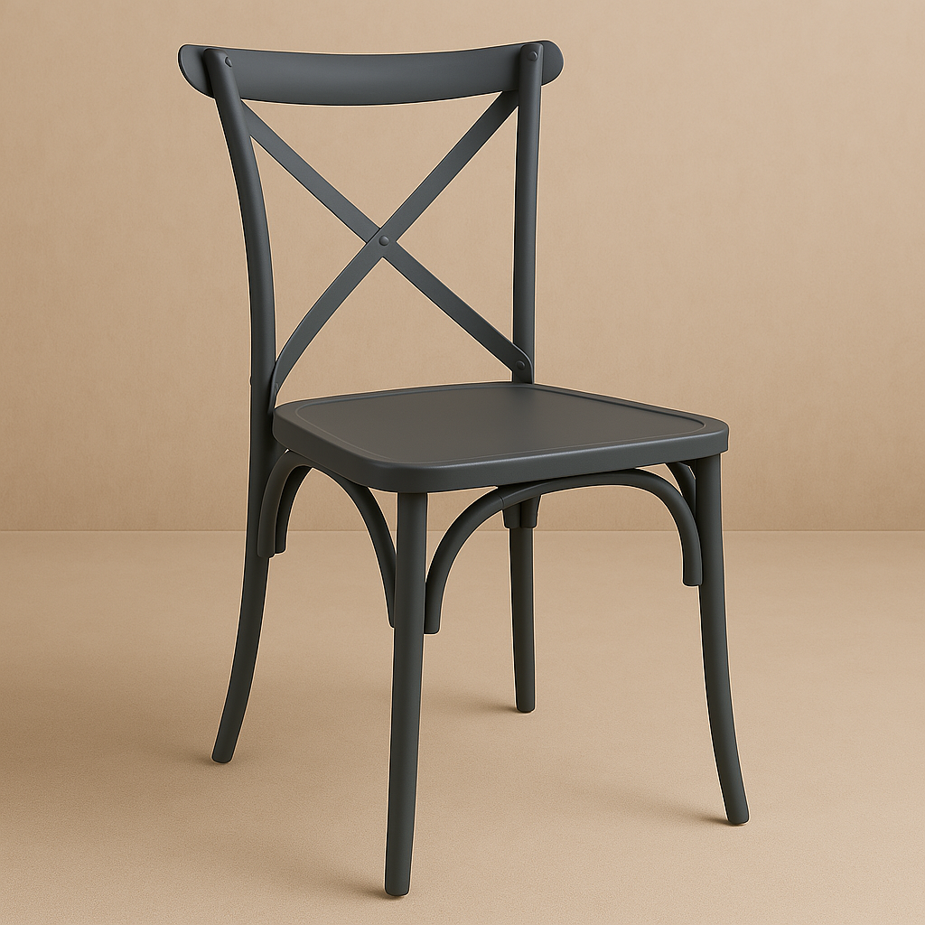 Silla Cross Vintage – Estilo Rústico con Toque Chic